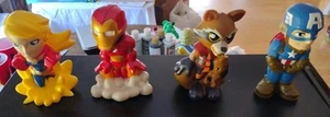 Lot Of 4 Marvel 5" PVC Figures. Iron Man, Capt America, Capt Marvel, & Rocket!! - Picture 1 of 9