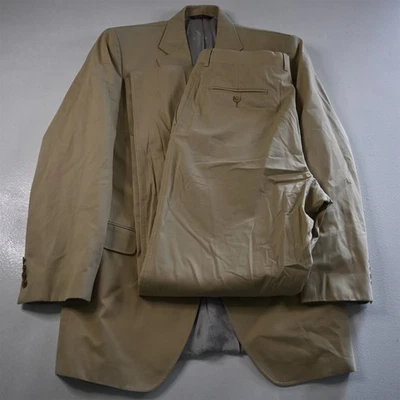 Jack Victor 44L 36x34 Beige 100% Cotton Tilden Mens Jacket Pants Suit - Image 1 of 4