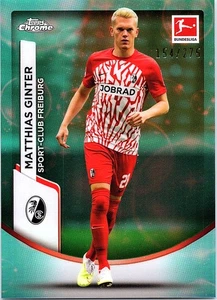 2023-24 Topps Chrome Bundesliga #36 Matthias Ginter Aqua Bubble #/275 - Picture 1 of 2