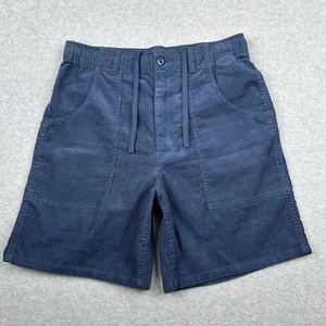 Uniqlo Corduroy Shorts Mens 27-30" Blue 7" Camp Pockets Elastic Waist Drawstring - Picture 1 of 11