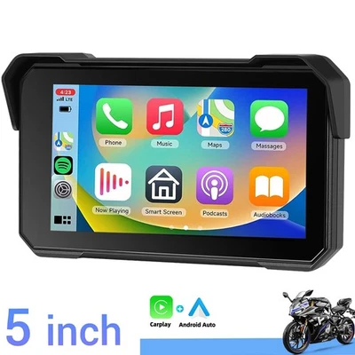5-Zoll Motorrad Carplay Bildschirm Kabelloses CarPlay und Android Auto GPS Navi - Bild 1 von 4