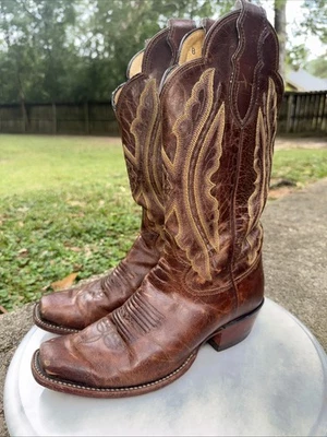 Botas de Vaquero Justin Para Mujer Desgastadas Western Puntera Cuadrada 6.5 Bordadas USADAS Foto 1 de 4