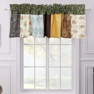 Olive Country Style Yellow Cotton Real Patchwork Rod Pocket (Window Valance, ... - Picture 1 of 1
