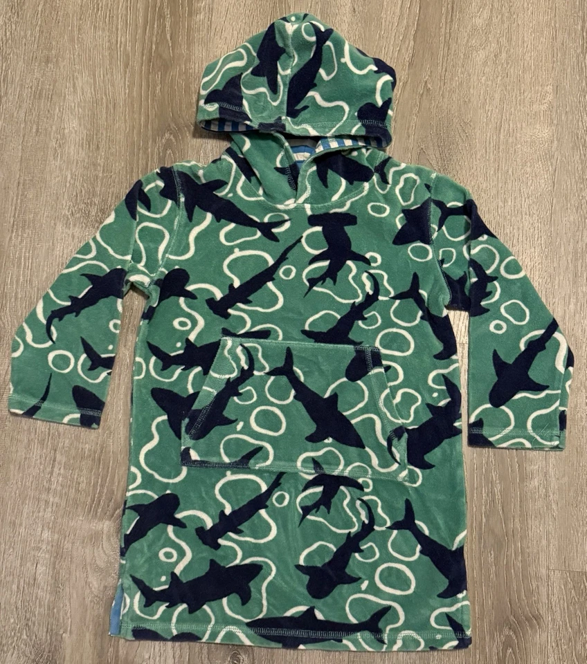 Mini Boden Toalla Sudadera con Capucha Niños 6/7 años Verde Estampado de Tiburón Capucha Cubrir Playa Foto 1 de 4