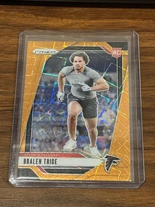 2024 Prizm Football Bralen Trice RC #312 Orange Lazer Prizm Atlanta Falcons - Picture 1 of 2