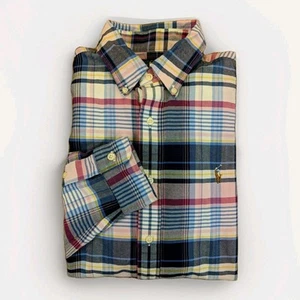 Camicia Ralph Lauren uomo grande a quadri manica lunga abbottonata vestibilità classica preppy - Foto 1 di 11