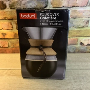 New In Box Bodum Pour Over Coffee Maker w/Permanent Filter 8 Cup Glass Carafe - Picture 1 of 6