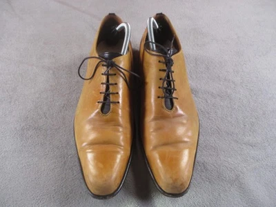 John Fluevog Zapatos Para Hombre Talla 10M Cuero Tostado Vestido Oxford Puntera Cuadrada CA26 Foto 1 de 4