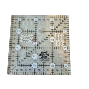 Creative Grids Square Quilt Ruler 3 1/2 x 3 1/2-Inch Non Slip Made in USA - Picture 1 of 7