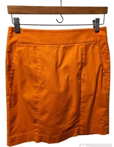Ann Taylor Madison Bleistiftrock Damen orange Reißverschluss hinten Größe O Taschen Stretch - Bild 1 von 3