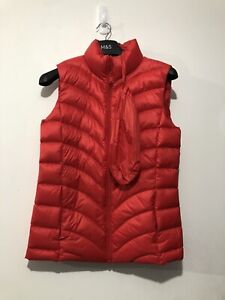 Marks & Spencer M & S Feather & Down Stormwear Puffer Gilet Jacket UK 10 Red