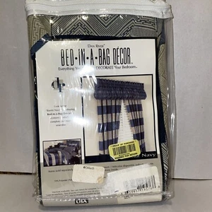 Dan River BARRITZ Navy unlined rod pocket drapes 84” x 84” new In bag - Picture 1 of 3