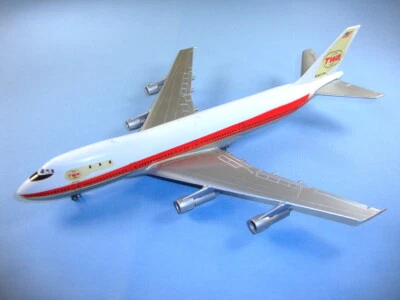 Aero-Mini TWA Boeing 747 1970's 1/290 scale vintage diescast model with stand - Image 1 of 4