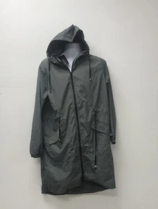Women Rain Jacket Waterproof Long Rain Coats Hooded Windbreaker L - Picture 1 of 2
