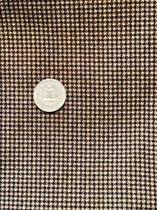 4 yds x 44” Mini Houndstooth Check, Brushed Satin Fabric,  Gold,  Dark Brown - Picture 1 of 6