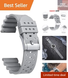 Comfortable Ventilated Silicone Watch Strap - 7 Colors, 20mm/22mm/24mm Easy Fit - Picture 1 of 11