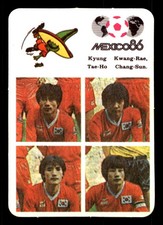 #M094 KYUNG, KWANG-RAE, TAE-HO, CHANG-SUN 1986 Calendar Soccer Card