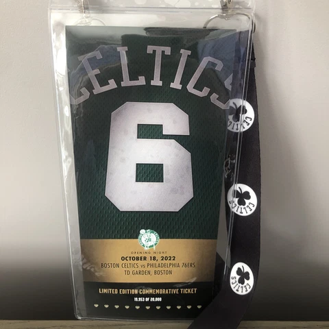 10/18/22 Boston Celtics Vs Philadelphia 76ers Commemorative Ticket Bill Russell Cover