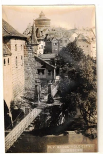 c1920 Echtfoto-PC: Panorama der Fliegenbrücke in der Altstadt - Nürnberg, Deutschland - Bild 1 von 2