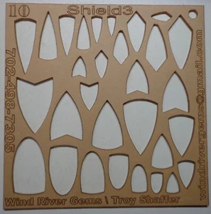 WRG- Cabochon Template - Number 10 - Shield 3 Clear Acrylic Designer Shapes - Picture 1 of 1