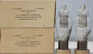 811 VT-217JAN CHS Sylvania RF Power Triode Made in U.S.A Qty 2 Pcs - Picture 1 of 8