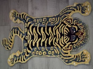 Tibetan Tiger Rugs Handmade 100% Woolen Hand Tufted For Home Decoration 23x40 - Picture 1 of 20