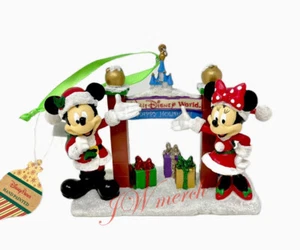 Disney Parks Babbo Natale Topolino Minnie WALT DISNEY MONDO Insegna Ornamento Cancello NUOVO - Foto 1 di 5