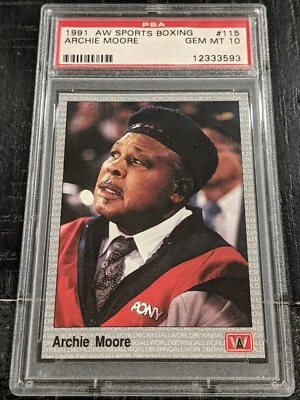 1991 AW Sports Boxing Archie Moore PSA 10 GEM MINT #115 (POP 6 ONLY) - Image 1 of 3