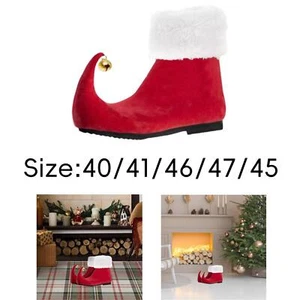 1 Pair of Red Christmas Elf Shoes for Adults Women Men for Party Supplies - Picture 1 of 28
