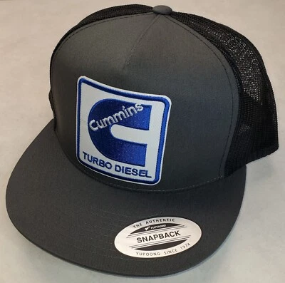 CUMMINS TURBO DIESEL Patch Trucker Hat /YP Classic 6006 Snapback Charcoal/Black - Image 1 of 4