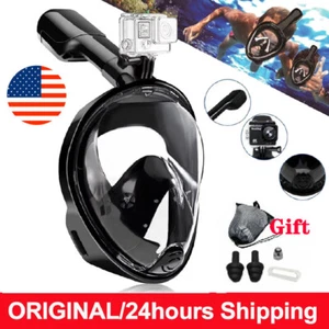 US Snorkel Scuba Full Face Mask Swimming Underwater Diving Masks For Adults L/XL - Picture 1 of 16