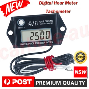 Digital Hour Meter Tachometer for Lawn Mower Tractor Generator ATV Motorcycle AU - Picture 1 of 13