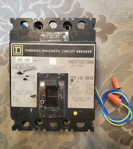 Square D FHL361008043 100A 3-Pole Thermal-Magnetic Circuit Breaker - Picture 1 of 8