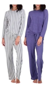 2 Pack: Women’s Pajama Set Super-3XL Soft Long Sleeve Top With Pants - Picture 1 of 4