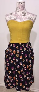 Xhilaration Sleeveless Dress Size Medium Floral Print Black Gold - Bild 1 von 4