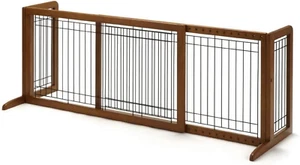 Wood Freestanding Pet Gate, Large, Autumn Matte Finish - Picture 1 of 4