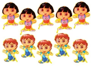 Folienballon Set 10x Dora Diego Helium Ballon Kindergeburtstag Luftballon - Bild 1 von 1