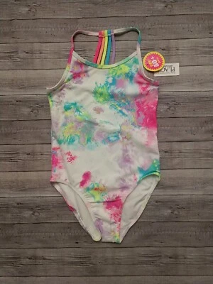 ¡Nuevo! Traje de baño de una pieza con correas arco iris tie dye para niñas varias tallas Foto 1 de 2