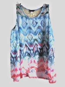Nuevo top sin mangas con encaje trasero multicolor talla XL para dama - Imagen 1 de 2