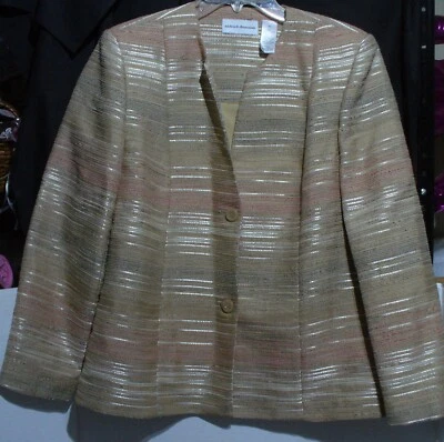 Blazer Alfred Dunner feminino tamanho 12 tom dourado blazer usado - Imagem 1 de 4