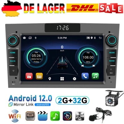 MARKENLOS Android 13 Autoradio GPS Navi BT mit Kamera Für Opel Astra H Corsa C D Vectra A