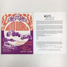 GEORGE BARRIS Owned COA 1972 International Championship Auto Shows ENTRY FORM