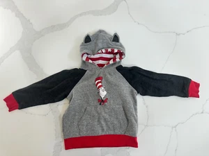Dr. Seuss Grey Hoodie Unisex with Front Pocket and Hoodie Ears - 5T - SUPER CUTE - Picture 1 of 4