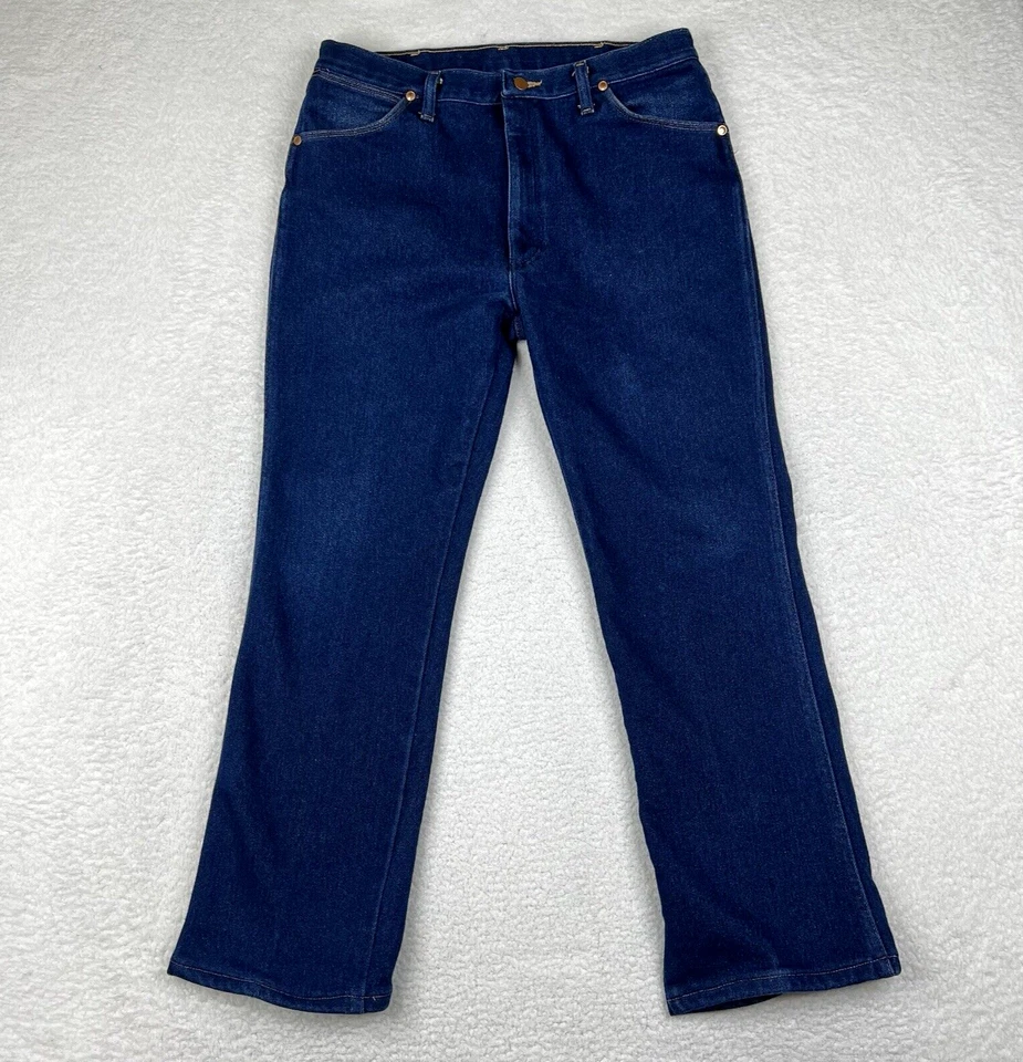 Jeans Wrangler Vintage Para Hombre 36x29 Azul Oscuro Lavado Corte Vaquero Denim Hecho en EE. UU. Foto 1 de 4