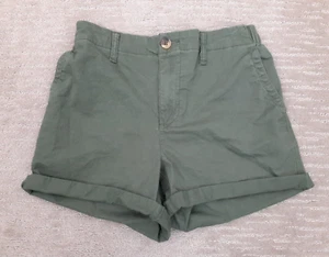 Old Navy Womens Sz S Green Khaki Elastic Waist Everyday Easy Chino Shorts Casual - Picture 1 of 11