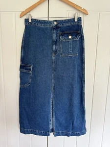 Warehouse BNWT denim Midi Skirt - Size 10 - Picture 1 of 6