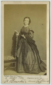 CDV 1860-70. Actrice et cantatrice Anna Taffanel (Tafanel). Dédicace à Boullard. - Picture 1 of 2