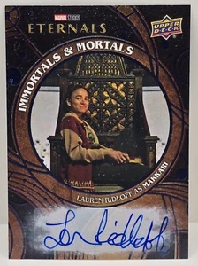 2023 UD Marvel Eternals Immortals & Mortals Auto - LAUREN RIDLOFF as MAKKARI   - Picture 1 of 2