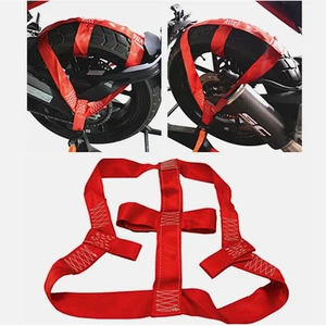 1 PCS Motorcycle Rear Wheel Handlebar Transport Bar Tire Tie Down Belt Strap Red - Bild 1 von 21