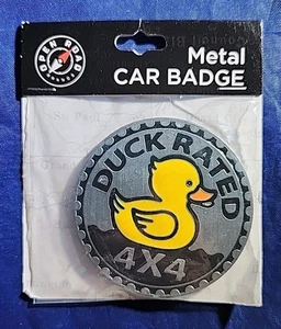 JEEP METAL CAR BADGE YELLOW RUBBER DUCK NEW SEALED OPEN ROAD - Bild 1 von 2